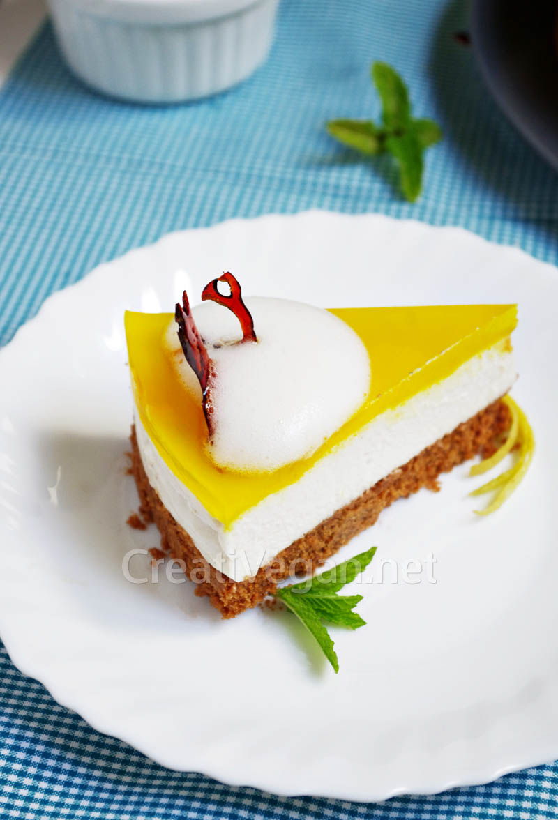 Cheesecake vegano de limón