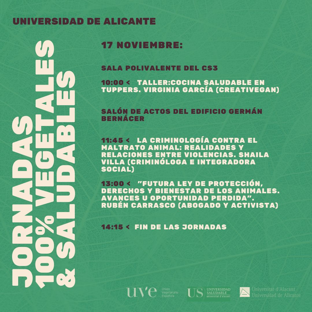 Jornadas 100% vegetales y saludables de la Universidad de Alicante