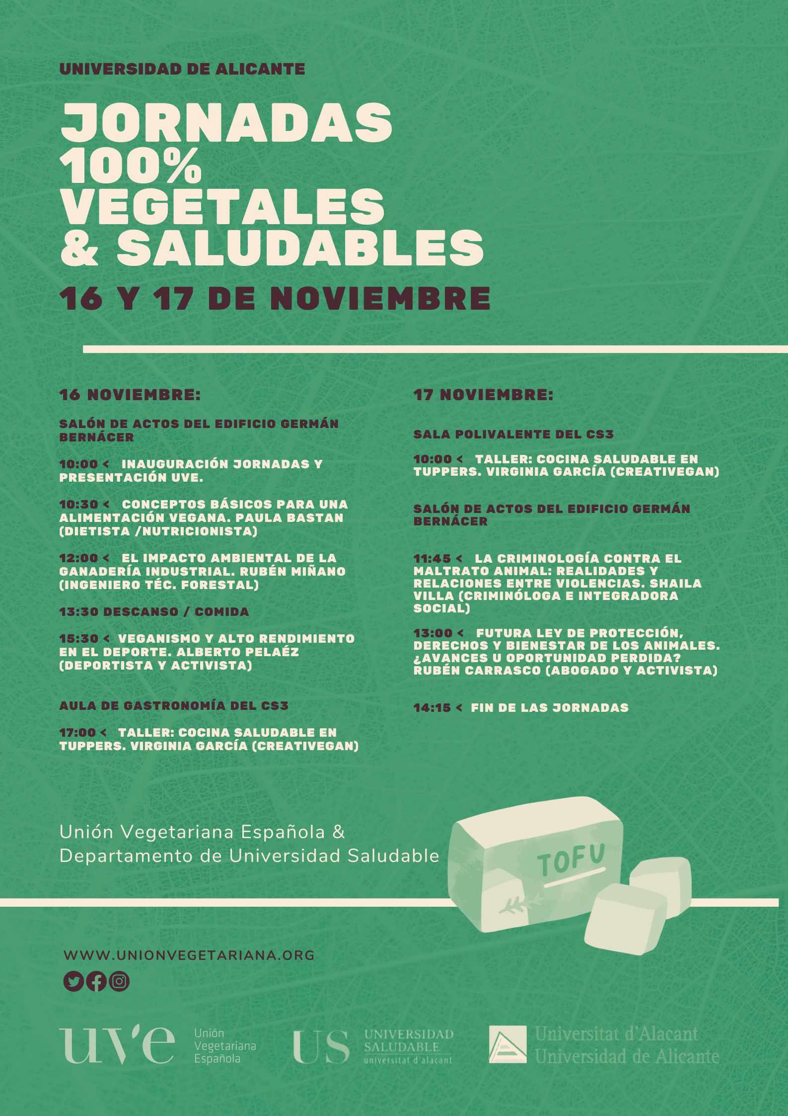 Jornadas 100% vegetales y saludables de la Universidad de Alicante