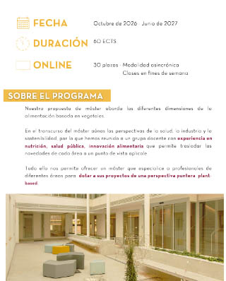 Dossier Máster de Formación Permanente en Alimentación Plant-