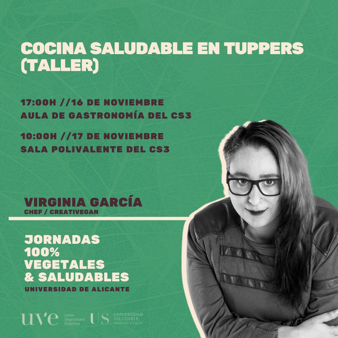 Cocina saludable en tuppers - Jornadas 100% vegetales y saludables de la Universidad de Alicante